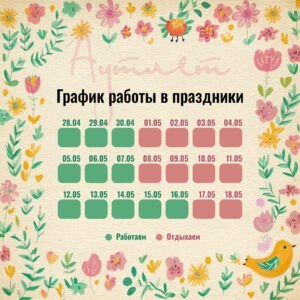 График работы в майские праздники 2025